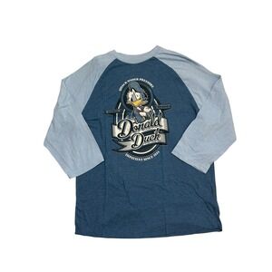 RARE vintage Donald 3/4 Length‎ sleeve Ringer Shirt T-shirt Blue sz L raglan